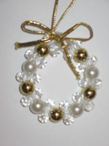 beaded wreath ornament