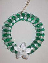 beaded wreath ornament